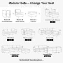 Belffin Storage Ottoman Module for Modular Sectional Sofa Square Seat Cube Velvet Foot Stool Grey
