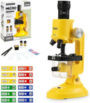 Little World Microscope for Kids, 100x 400x and 1200x Science Kits for Kids Age 5-7 Age 8-12, Microscope Beginner Kit with LED, Learning Resources Toys, Science Experiment STEM Kits, Yellow by TinyTreasures Baby Boutique