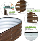 SnugNiture Galvanized Raised Garden Bed, 4x2x1ft Oval Metal Planter Box for Planting Outdoor Plants Vegetables by GreenHaven Gardens