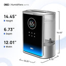 Dreo 8L Smart Humidifier Large Room 600ft², 80H Runtime Supersized Warm and Cool Mist Humidifiers for Bedroom Baby, 28dB Quiet Air Humidifier for Plants Indoor, Home, Whole House, Silver, HM717S by TinyTreasures Baby Boutique