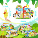 Farm Crinkle Books for Babies with 10 Finger Puppets Set, Touch and Feel Cloth Soft Farm Animal Tail Book with BiBi & Teething Toy, Puppets for Kids Ages 4-8, Baby Shower Birthday Gifts by TinyTreasures Baby Boutique