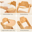 High Chair for Babies and Toddlers, Wooden Highchair with Adjustable Seat & Convertible Footrest Heights, Baby Feeding Chair with Safety Harness & Removable Double Layer Tray by TinyTreasures Baby Boutique