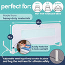 hiccapop 44" x 19" Bed Rail for Toddlers, Heavy-Duty Safety Bed Rail for Twin, Full, Queen Beds, Soft Mesh Cover & Swing-Down Design, Easy No-Tool Installation (White) by TinyTreasures Baby Boutique