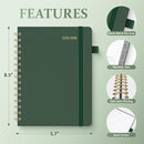 Planner 2025-2026 Weekly and Monthly, July 2025 - June 2026, Hardcover Spiral Bound with Tabs, Inner Pocket, A5 (6.3"x8.5") - Ideal for Teachers, Students & Professionals, Green by TinyTreasures Baby Boutique
