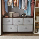 Amazon Basics Extra Wide Fabric 5-Drawer Storage Organizer Unit for Closet, Bronze by CozyNest Decor