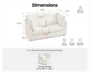 Oversized Modular Sofa, Extra Deep Cloud Corduroy Sectional Couch with Ottoman Chaise, Fluffy Corduroy 2 Seater Sofa Bed for Living Room, Villa (Loveseat Sofa, Corduroy White) by CozyNest Decor