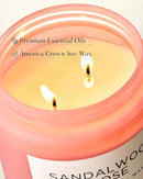 M&SENSE Sandalwood Rose Scented Candle 19.4oz 110 Hours Long Lasting Burn Natural Soy Wax Strong Scented Candle for Home, 2 Wick Home Fragrance Slow Burning Housewarming Gifts for Men Women by CozyNest Decor