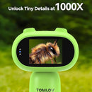 TOMLOV P30 Microscope for Kids, Portable 1000X Slides Digital Microscope with 2" Screen, HD 16MP Camera & 1080P Video, Pocket Coin Magnifying Glass with Light, Mini Handheld Magnifier for Trichome by TinyTreasures Baby Boutique