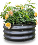 GARDMAX 2x2x1FT Galvanized Round Raised Garden Bed Kit, Metal Planter Boxes Outdoor with Easy Assembly, Large Garden Bed for Vegetables, Fruits, Flower, Herbs Dark Gray by CozyNest Decor