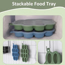 Baby Food Storage Container 2 Pack Silicone Freezer Tray Breast Milk Molds for Homemade Baby Food, Fruit Purees, Vegetable - Keep Your Baby's Meals Fresh and Safe (Matte Blue + Green) by TinyTreasures Baby Boutique