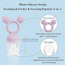 Baby Fruit Feeder, Frozen Teething Toys for Babies, Teether Pacifier with 3 Extra Teats, Eating Essentials, BPA Free Baby Feeding Supplies (Lavender) by TinyTreasures Baby Boutique