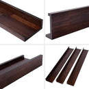AZSKY Floating Shelves Deep Walnut for Wall Long Picture Ledge Shelf 48 Inch Beige Photo Ledge Shelves with Lip Wall Bookshelf for Kids Bedroom Living Room Bathroom Kitchen Wooden Spice Rack Set of 3 by CozyNest Decor