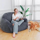 Giant Bean Bag Chair, Oversized Bean Bag Chairs for Adults and Kids, Gaming Chair Stuffed Memory Foam | Storage | Non-Slip, Removable Bean Bag Sofa Comfy Chair for Bedroom, Livingroom (Grey) by CozyNest Decor