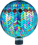 VOREEN Mosaic Glass Gazing Ball Outdoor Gazing Globe, Reflective Ball Yard Decoration for Homes, Patio, Lawn and Gardens, Gift for Mom Wife Friend, 10-Inch, Blue by CozyNest Decor