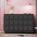 Anbuy Black Baby Dresser for Bedroom, Dresser for Baby with 6 Drawers, Storage and Organization Unit with Square Handles, for Nursery, Kids by TinyTreasures Baby Boutique