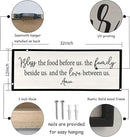 Bless the Food Before Us Sign Wall Decor 32''×12'' Large Farmhouse Dining Room Wall Decor Framed Wood Rustic Home Wall Art Kitchen Decoration (Black) by CozyNest Decor