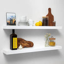 Homeforia White Floating Shelves 36 inch, High End Solid Real Wood 36inch Floating Shelf for Wall Mounted, White Wooden 36in Long Floating Shelves, Heavy Duty Bracket, 36 X 6.5 X 1.75 inches, Set of 2 by CozyNest Decor