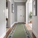 Beverly Rug Outdoor Runner Rug 2x7 Modern Floral Bordered Area Rugs for Indoor and Outdoor Patio Easy to Clean Non Shedding Living Room Porch Garden Washable Outside Carpet (2 x 7 Green) by CozyNest Decor