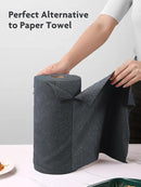 Fantasticlean Microfiber Cleaning Cloth Roll -75 Pack, Tear Away Microfiber Towels, 12" x 12", Reusable, Washable, Scratch Free, Ultra Absorbent Dish Rags for Car, Home, Garage or Shop (DimGray) by CozyNest Decor