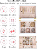 Small Jewelry Organizer for Women, 2-Layer Travel Jewelry Box with Portable Case, Necklace Ring Storage for Dresser, Girls Teens Gifts (White) by TinyTreasures Baby Boutique