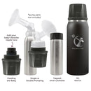CERES CHILL OG Breastmilk Chiller, Reusable Storage Container, Up to 34 oz. - Bottle Cooler Keeps Milk at Safe Temperatures for Up to 20 Hours, Connects w/Most Pumps (Black) by TinyTreasures Baby Boutique