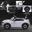 12V 7Ah Kids Electric Ride on Car, Licensed Dodge Charger SRT Hellcat, Battery Powered 4-Wheels Toy Car Electric Vehicle for Kids with Remote Control, 3 Speeds, LED Lights, Music (White) by TinyTreasures Baby Boutique
