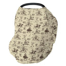 Vintage Cowboy Car Seat Cover for Baby Western Horses Boots Hats Guitar Stretchy 5-in-1 Covers Adjustable Car Canopy Breastfeeding Cover Country Western Breathable Nursing Cover-Up by TinyTreasures Baby Boutique