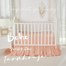 Brandream Baby Crib Bedding Set for Girls Boys Gender Neutral Boho Bohemian Farmhouse Chic Ruffle 6-Piece Nursery Bedding Set - 100% Cotton with Washed Craft Blush Pink Super Soft by TinyTreasures Baby Boutique
