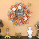 Fall Wreath for Front Door, 24 Inch Autumn Wreath with lamb's Ear Leaves, Roses, Berries & Wooden Sign,Fall Decorations for Home, Artificial Flowers Harvest and Thanksgiving Indoor & Outdoor by CozyNest Decor