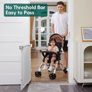 Babelio 26-43" No Bottom Bar Baby Gate for Babies, Elders and Pets, 2-in-1 Hardware Mount Dog Gate for The House, Stairs and Doorways, with Large Walk Thru Door, White by TinyTreasures Baby Boutique
