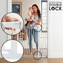 Cumbor 36" Extra Tall Baby Gate for Dogs and Kids with Wide 2-Way Door, 29.7"- 46" Width, and Auto Close Personal Safety for Babies and Pets, Fits Doorways, Stairs, and Entryways, White by TinyTreasures Baby Boutique