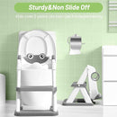 Frog Potty Training Seat, Upgrade Toddler Toilet Seat for Kids Boys Girls, 2 in 1 Potty Training Toilet for Kids, Splash Guard Anti-Slip Pad Step Stool by TinyTreasures Baby Boutique