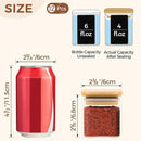 ComSaf 12Pcs Glass Spice Jars with Bamboo Lid, 4oz Airtight Square Spice Containers with 275 Black Lables, Empty Seasoning Jars for Spice Salt Sugar by CozyNest Decor