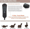 Power Lift Recliner Chair for Adults Elderly Lay Flat Leather Recliners with Massage Heating, Extended Footrest, Wireless Charging Device, USB Ports, Cup Holder, Lumbar Pillow, Up to 400LBS by CozyNest Decor