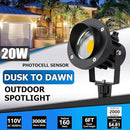 SUNVIE 20W Outdoor Landscape Spotlights 120V Waterproof Dusk to Dawn Spot Lights Outdoor 3000K LED Spotlight with Photocell Sensor Landscape Lighting for Yard Flag Tree Garden Decor 6 FT US 3-Plug in by GreenHaven Gardens