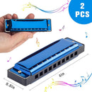 Koogel Kids Harmonica Set, Pink and Blue 10 Hole Distonic Harmonica Key of C Music Instruments for Beginners by TinyTreasures Baby Boutique