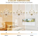 Modern Elegant 12 Lights K9 Crystal Glass Chandelier Golden Pendant Ceiling Lighting European Style for Dining Living Room Bedroom Transparent,12 E12 Bulbs Required by CozyNest Decor