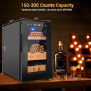 25L Cigar Electric Humidor, 200 Counts Large Capacity,Thermostatic Electric Cooler Cabinet with Digital LED Screen, Safety Lock,Smart Humidity & Temp Control, Gifts for Men by CozyNest Decor