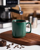 famiware Coffee Mugs Set of 4, Nebula 14oz Coffee Mugs, Ceramic Cup Set with Handle for Latte, Tea, Milk, Cappuccino, Cocoa, Dark Green by CozyNest Decor