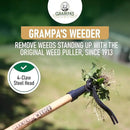 Grampa's Weeder - The Original Stand Up Weed Puller Tool with Long Handle - Made with Real Bamboo & 4-Claw Steel Head Design - Easily Remove Weeds Without Bending, Pulling, or Kneeling. by GreenHaven Gardens
