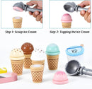 Wooden Ice Cream Toys Kids Play Store Pretend Toy for Toddlers, Play Kitchen Accessories with Scoop, Menu, Fake Money, Ice Cream Play Set Birthday Christmas Gifts for 3 4 5 6 Year Old Girls Boys by TinyTreasures Baby Boutique