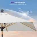 PURPLE LEAF 8' x 8' Square Patio Umbrella Market Umbrella Aluminum Outdoor Table Umbrella with Push Button Tilt & 8 Sturdy Ribs and Crank Square Outdoor Umbrellas for Pool Backyard Deck, Cream by GreenHaven Gardens