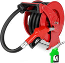 Fuel Hose Reel with Fueling Nozzle, 1" x 33FT Retractable Diesel Hose Reel, 300 PSI Industrial Heavy Duty Auto Swivel Rewind Hose Holder Reels, for Vehicle Tank Truck Trailer Ship by GreenHaven Gardens