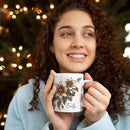 Customized Name Coffee Cup, Custom Steampunk Floral Design Cup, Personalized Flower Lover Ceramic Cup 11oz, White Mug Gift For Floral Enthusiasts, Steampunk Flower Cup For Birthday by CozyNest Decor