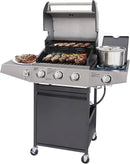 Unovivy 3-Burner Propane Gas Grill with Side Burner, Portable BBQ Grills with Oil Tray and Built-in Thermometer for Outdoor Barbecue, Camping, Patio, Backyard, 39,650 BTU by GreenHaven Gardens