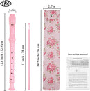 Recorder Instrument for Beginner Kids Adults,8-Hole Soprano Descant Recorder Music Flute with with Cleaning Rod & Leather Case For School Student Home Entertainment(2-Pink Rose) by TinyTreasures Baby Boutique