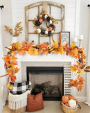 DearHouse Fall Maple Leaves, 6ft Artificial Autumn Foliage Thanksgiving Decor for Home, Wedding, Fireplace, Party, Christmas (Yellow&Brown) by CozyNest Decor