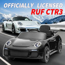 Licensed RUF CTR3 12V Kids Electric Car with Parent Remote Control, 2 Motors, 3 Speeds, LED Lights, MP3 Player | Battery Powered Ride-On Toy for Kids to Drive - Black by TinyTreasures Baby Boutique
