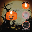 Wondise Halloween Flameless Candles, Pumpkin Battery Operated Candles with Timer, LED Flickering Votive Tealight Spooky Candles for Halloween Decorations Indoor (6 Pack, 1.9" x 1.6") by CozyNest Decor