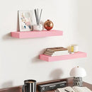 BAMEOS Pink Floating Shelves for Wall, 16" x 6" Wall Shelves for Room, Floating Book Shelves, Hanging Shelves for Bedroom, Bedroom, Living Room, Kitchen (Set of 2) by CozyNest Decor